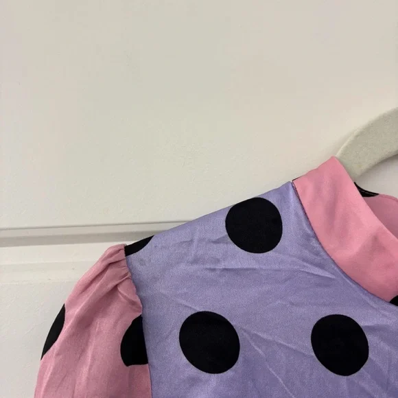 Olivia Rubin Marley Dress Silk Polka Dot Long Sleeve - Picture 12 of 13